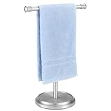 Hand Towel Holder Stand, Free Standing Towel Rack Stand with Stainless Steel Base, Rust-Proof Towel Bar for Bathroom Kitchen Countertop (Brushed Nickel)