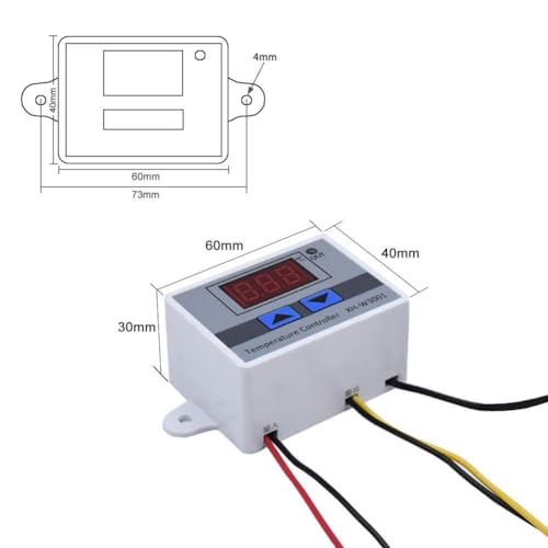 zalati Digital LED-Temperaturreglermodul XH-W3001 Elektronischer Thermostatschalter mit wasserdichte Sonde programmierbare Heizkühlung, 110-220 V 1500W