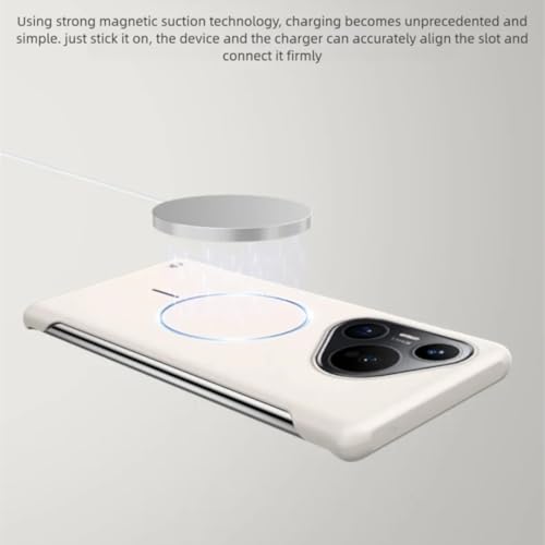 Coque sans cadre Huawei Mate 60 Pro blanche avec support de charge magnétique - 4