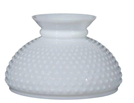 Image of B&P Lamp 10 inch Fitter Cased White Hobnail Shade With Plain Top