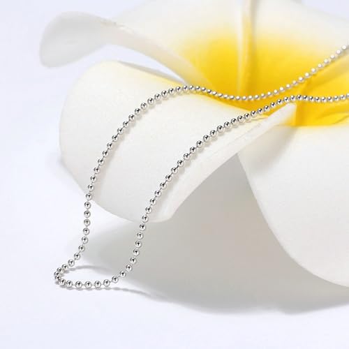 Collier chaîne argent femme maille boule 1.2mm bijou chic discret - 3