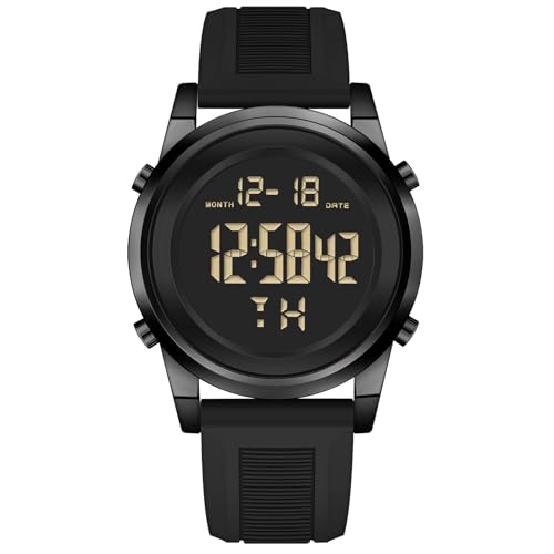 MONDISOLT Military Black Waterproof Sports Wrist Watches for Men Digital Tactical Mens Sport Watches Waterproof Military