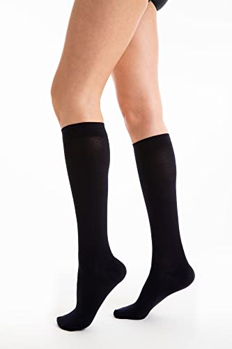 Relaxsan Lightweight Cotton Knee High Socks Unisex Made in Italy - Compression Socks for Women and Man 15-20 mmHg - 8152