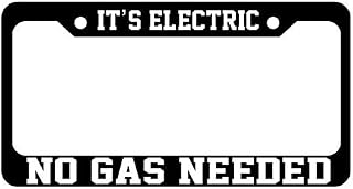 Slap-Art It's Electric No Gas Needed License Plate Frame Holder ev Hybrid Energy Solar
