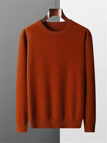 Men's Solid Merino Wool Sweater Round Neck Winter Thin Solid Color Sweater Pullover3