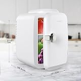 CROWNFUL Mini Fridge, 4 Liter 6 Can Portable Cooler and Warmer, Personal Fridge for Skin Care, Cosmetics, Food, Great for Bedroom, Office, Car, Dorm, ETL Listed (White) - Image 6