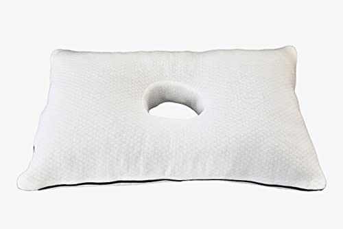 Holey Pillows Ear Pillow for Ear Ache Pain Relief – 50 x 30cm Memory Foam Side Sleeper Pillow for Ear Pain – Doughnut Pillow for Sleeping Ear Plugs, Ear Piercing Pillow – Comfortable and Soft 