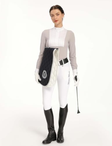 Chemise d'équitation plissée blanche à manches longues Harrison Howard brodée