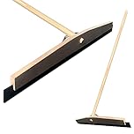 Newman and Cole Wooden Floor Squeegee Heavy Duty for Industrial Cleaning | Large Squeegee Broom with 120cm Wooden Handle | Wet Room Floor Cleaner, Warehouse, Patio and Swimming Pool Squeegee (24-inch)