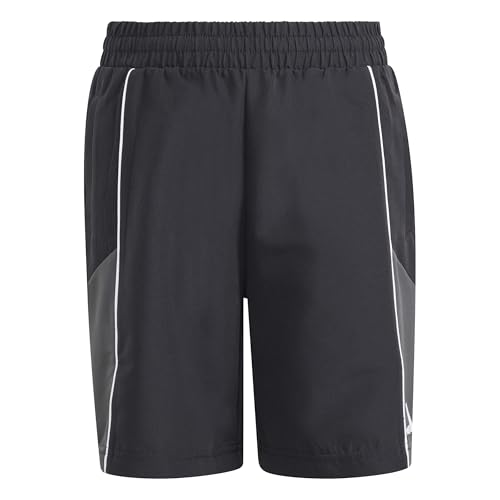 adidas Unisex Kids Color Block Woven Shorts, Black/Grey six/White, 5-6 Years