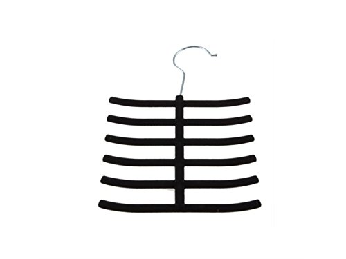 Zhisan Bathroom Accessories NonSlip Belt Necktie Neck Ties Socks Scarves Flocking Hanger Rack Closet Holder(Black) Perfect Tool