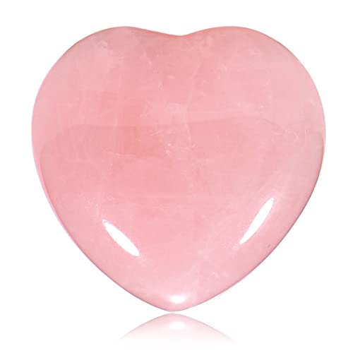 Androxeda Cristallo di cuore di pietra di quarzo rosa naturale, pietra naturale rosa a forma di cuore