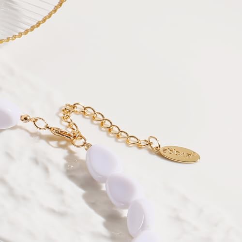 Bocar Chunky Statement Resin Coral Branch Tree Necklace Collar Beaded Pendant Jewelry Gift(NK-10757-White) by Bocar - Used condition - Image 5