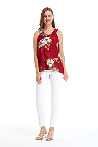 Image of Matchable Family Hawaiian Luau Men Women Girl Boy Clothes in Pineapple Garden Burgundy