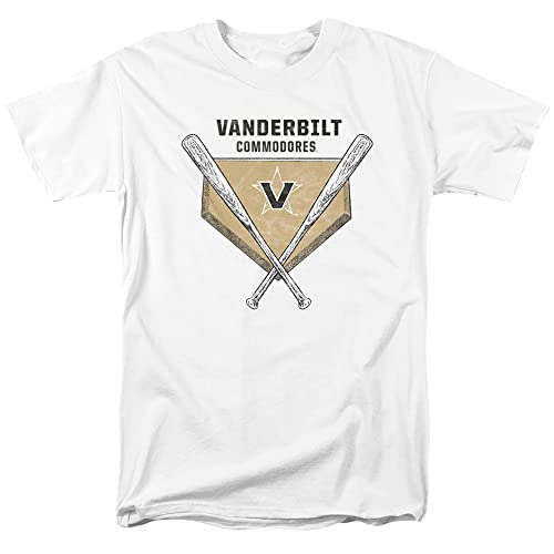 Vanderbilt University Official Baseball Diamond Unisex Adult T-Shirt, Baseball Diamond White, X-Large