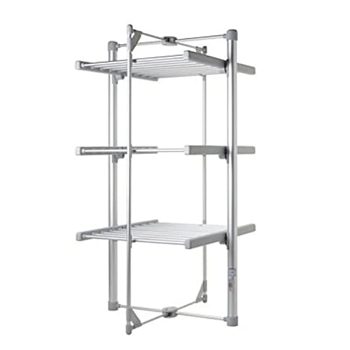 drysoon Mini 3-Tier Heated Clothes Airer – Foldable Heated Shelves Dry Laundry Quickly & Gently