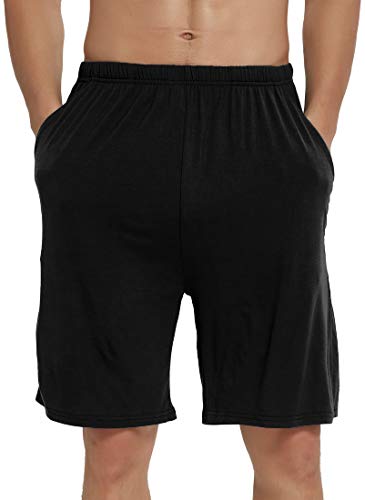 Image of JINSHI Men's Pajama Shorts Soft Comfortable Lightweight Elastic Drawstring Men Lounge Sleep Shorts with Pockets