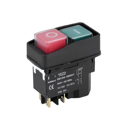 Interrupteur électromagnétique YCZ2 4 broches 110V bouton d'arrêt d'urgence