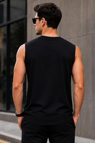 Image of JUGULAR Tank Tops Sleeveless T-Shirt for Men Gym Wear Vest Solid Stylish Round Neck Running for Sports Workout Fitness & Casual or Beach Wear