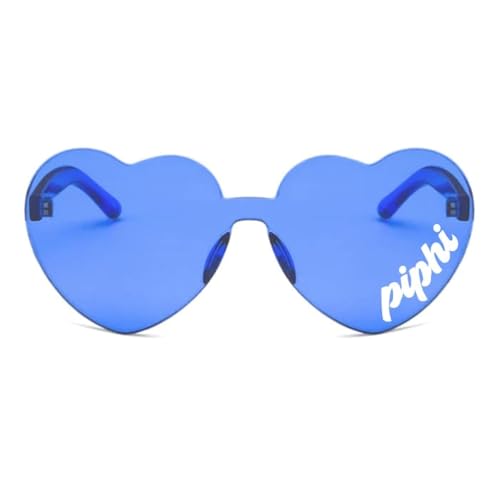 Sorority Shop Pi Beta Phi Sunglasses — Heart Shaped Sunglasses printed with PBP Logo, Greek Sorority Sunglass for Big Little Sorority Gifts