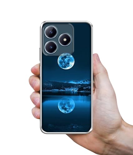 Image of Moon Pattern Print Design Printed Silicon Soft TPU Back Case Cover for Realme C63 4G / Narzo N63 4G