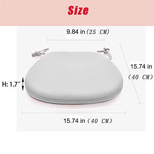 Veoay Dining Chair Cushions With Ties 16 X 16 Inches Chair Pads Memory Foam Kitchen Dining Chair Pad With Machine Washable Cover - Gray #TOP2