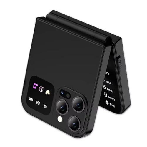 Ounfhtrttk Teléfono Plegable A50 Pro con Doble Tarjeta SIM, gsm, Grabación Automática de Llamadas, Pantalla de 2,4 Pulgadas, Teléfono Móvil Plegable Tipo C, Color Negro