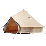 DANCHEL OUTDOOR B5PRO Canvas Bell Tent, 4 Season Glamping Yurt with Stove Jack&...
