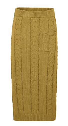 Image of CHARTOU Women's Winter Chunky Cable Knit Long Skirt 2 Piece Outfit Sweater Sets