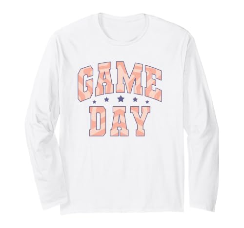 Trendy Apparel Game Day Big Striped Pattern Letter Font ����T�V���c