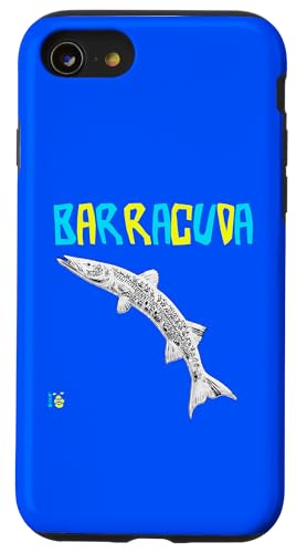 Funny Barracuda 2�F �C�G���[/�u���[ �X�}�z�P�[�X iPhone SE (2020) / 7 / 8 �p