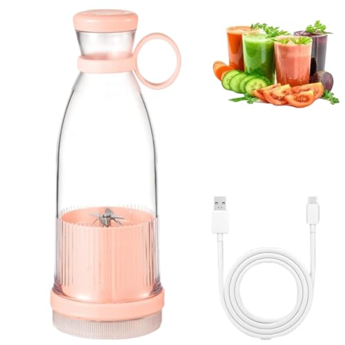 Blender, mini-extracteur de jus portable pour smoothies et milkshakes aux fruits, chargement USB sans fil, équipé de 6 lames.