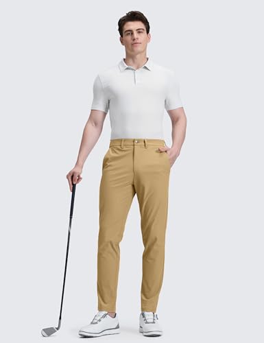 Image of CRZ YOGA All Day Comfy Golf Pants 28 inch /30 inch /32 inch /34 inch /36 inch | Decent Stretch, Wrinkle-Resistant, Casual, Slightly Tapered Leg, Flat Front, Pockets, Trousers for Men