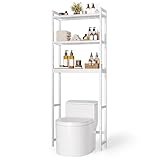 Blishom Toilettenregal, 3-stöckiges Badregal, Badezimmerregal, Waschmaschinenregal, verstellbare Ablagen, 26 x 63 x 170 cm (Weiß)