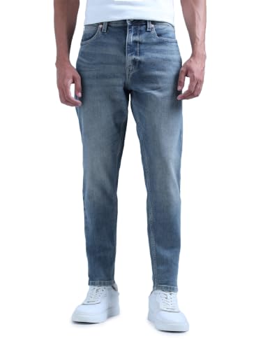 Image of Flying Machine Men's Relaxed Tapered Fit Jeans| Solid | Mid Rise | Stretchable | Jeans for Man