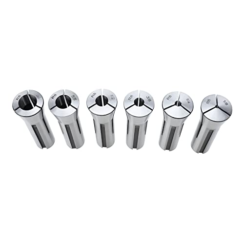 BTSHUB 6pcs R8 Collet Set 1/8 - 3/4 R8 collets for milling machine