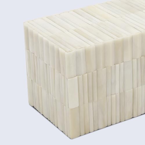 Image of Handicrafts Home Decorative Box - Handmade Jewelry Organizer Box with Lid - Keepsake Box for Home Decor, Jewelry, Accessories, Collectibles - Modern Wooden Storage Box - Stem, 10X5X5 inch