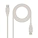 NanoCable 10.01.0303 - Cable USB 2.0, tipo A/M-A/M, macho-macho Beige, 2mts