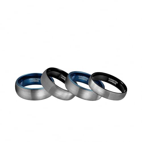 Anillo de tungsteno grabado de 4mm con acabado vintage elegante 4