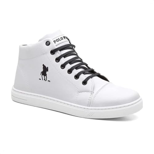 Kit 2 Tenis Polo Plus Masculino Botinha Cano Alto Comfort Branco