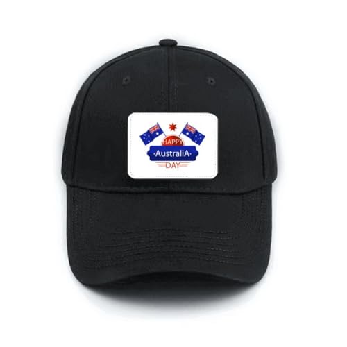Casquette de baseball noire Australie avec drapeau et étoile ajustable