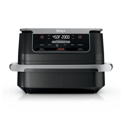 Comparison: Best Air Fryer For Large Family Of 6 8 Ninja Foodi 6-in-1 FlexBasket Air Fryer with 7-QT MegaZone & Basket Divider for Large Proteins & Full Meals, Smart Finish Cook 2 Foods 2 Ways, Family Sized Capacity, Air Fry, Roast & More, Black DZ071