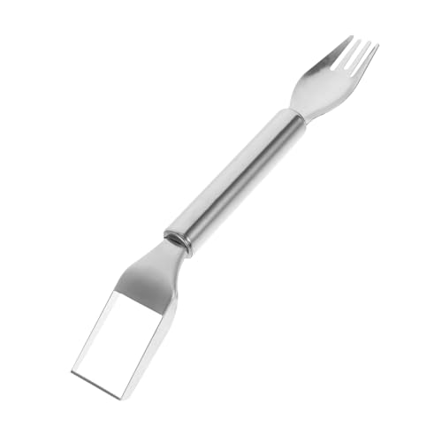 SOLUSTRE Stainless Steel Watermelon Fork Slicer Dual-head Fruit Fork Slicer Easy Melon Cube Cutter Portable Kitchen Tool for Summer
