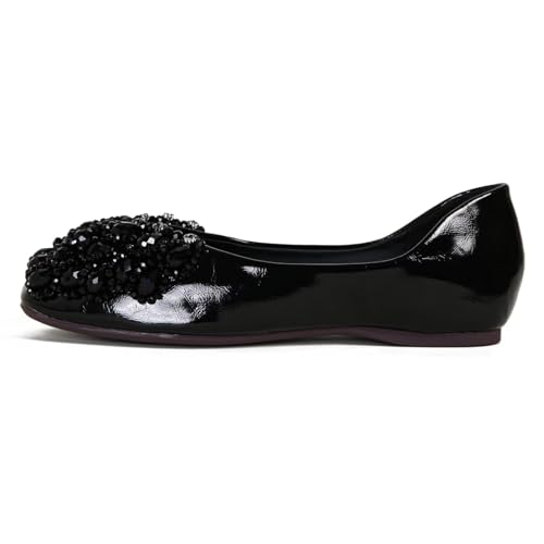 SAILING LU Women's Square Toe Ballet Flats Rhinestones Dressy Comfortable Flat Shoes Wedding Elegant Slip-Ons Loafers2