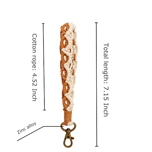 Poagoep Boho Macrame Keychain Bracelet Handmade Wristlet Keyring Holder Wrist Lanyard For Women Girls(1) #TOP1