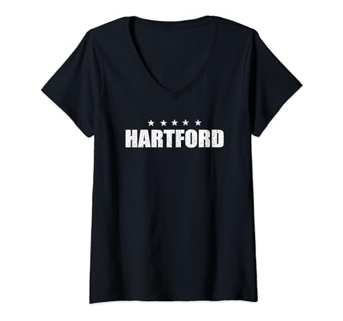 Retro patriótico de Hartford City Camiseta Cuello V