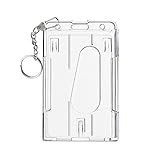 Bluemoona 10 Sets - Hard Badge ID Cards Holder with Retractable Lanyard Key Ring Clip Gas Petroleum Craft Vertical