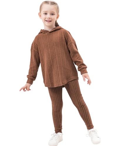 Image of LecGee Women Fall Casual Hoodie Set Long Sleeve Oversized Sweatshirt Elastic Waist Legging Pant 2 Piece Outfit Tracksuit