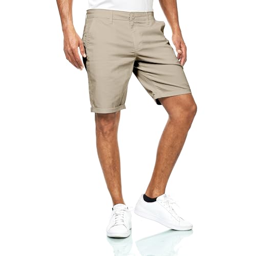 Smith & Solo Chino Shorts Kurz, Kurze Hosen Herren Baumwolle, Bermuda Hose Sommer, Laufshorts Männer Trainingshose (Khakibraun, XXL)