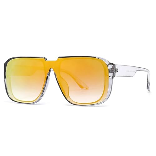 Lunettes de soleil mode masculine rétro monobloc idéales pour conduire avec verres miroir